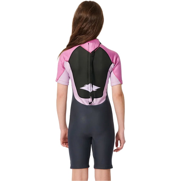 2026 Rip Curl Girls Omega 2mm Back Zip Shorty Wetsuit 11CBSP - Purple